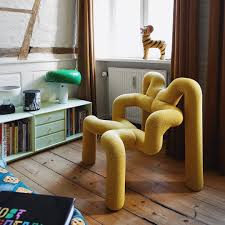 yellow knit ekstrem chair post modern