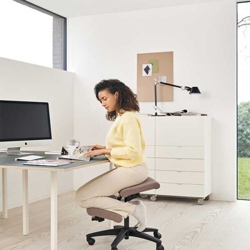 woman at desk on wing balans